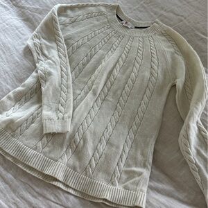 Boden Cream Cable Knit Sweater